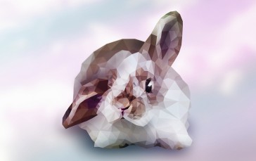Rabbits, Animals, Low Poly, Digital Art Wallpaper
