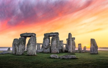 Stonehenge , Prehistoric, Sunset Glow, Rocks Wallpaper