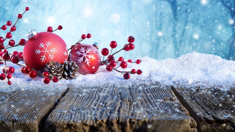 Christmas, Christmas Ornaments , Snow Wallpaper