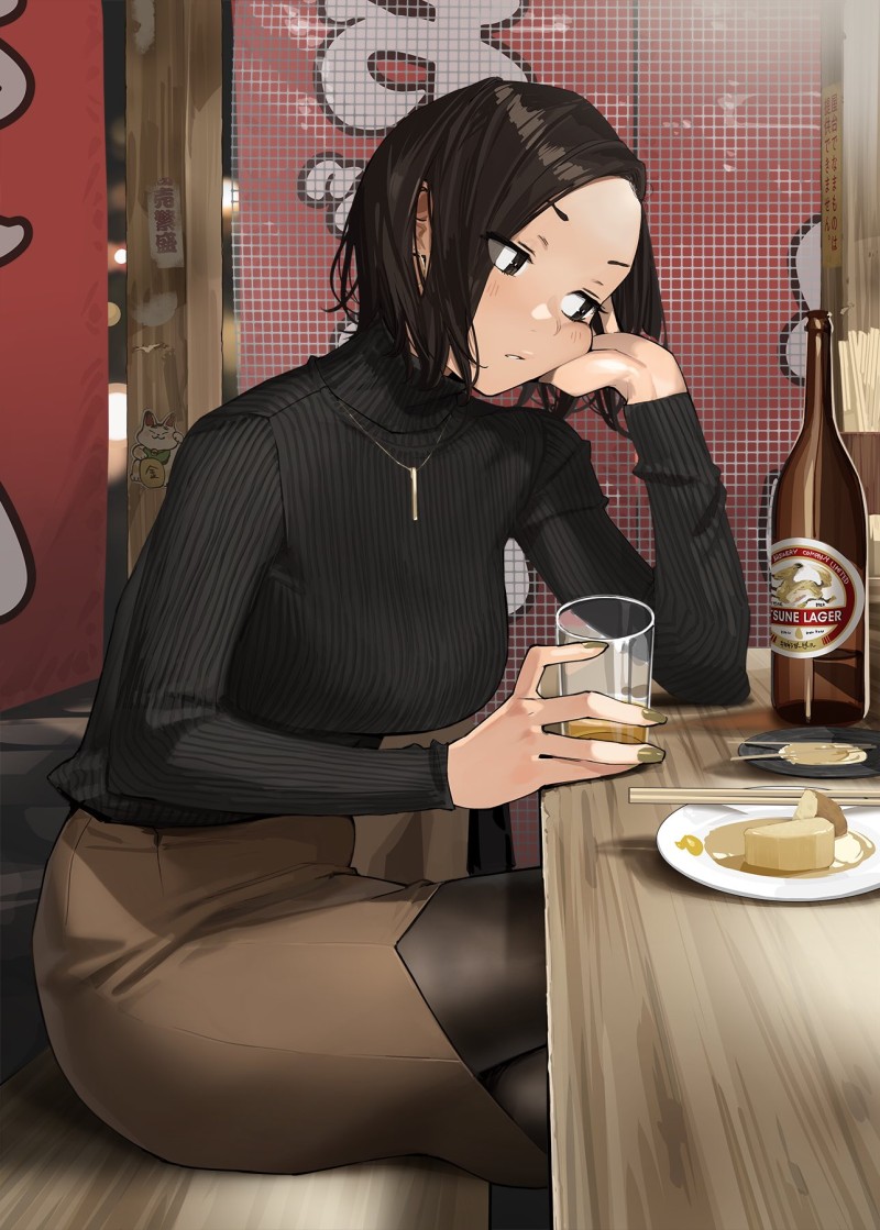 Anime, Anime Girls, Alcohol, Food, Necklace Wallpaper