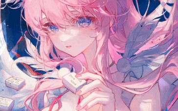 Anime, Anime Girls, Pink Hair, Blue Eyes, Cleavage, Nimbus Wallpaper