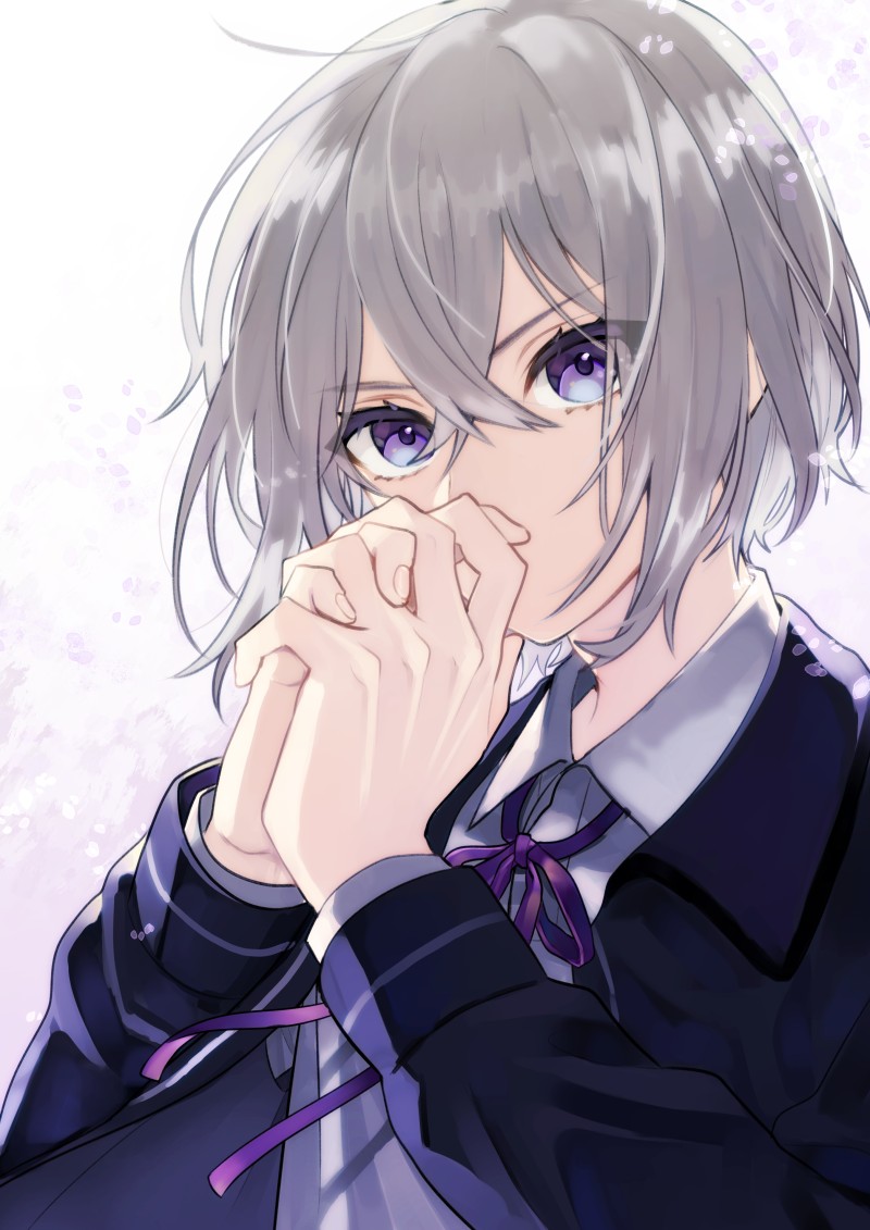 Closeup, Gray Hair, Blue Eyes, Anime Boys Wallpaper