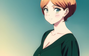 Anime Girls, Novel Ai, Face, Redhead Wallpaper