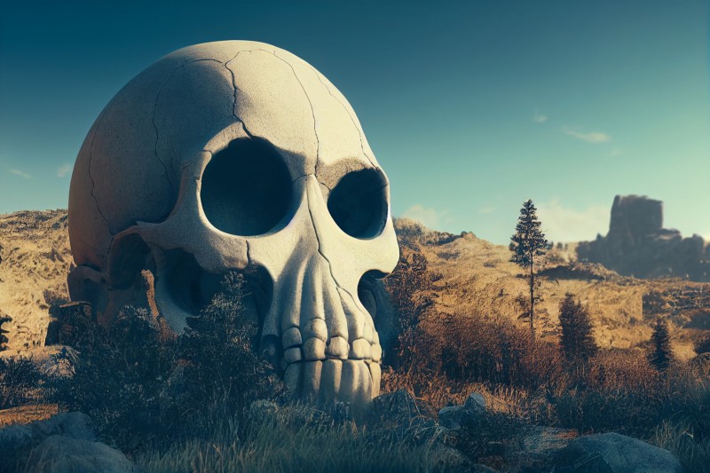 Skull, Rocks, Desert Wallpaper