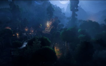 Kena: Bridge of Spirits, Kena, Video Games, Village, Trees, CGI Wallpaper