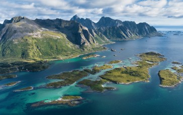 Norway, Lofoten, Mountains, Nature, Sea, Sky Wallpaper