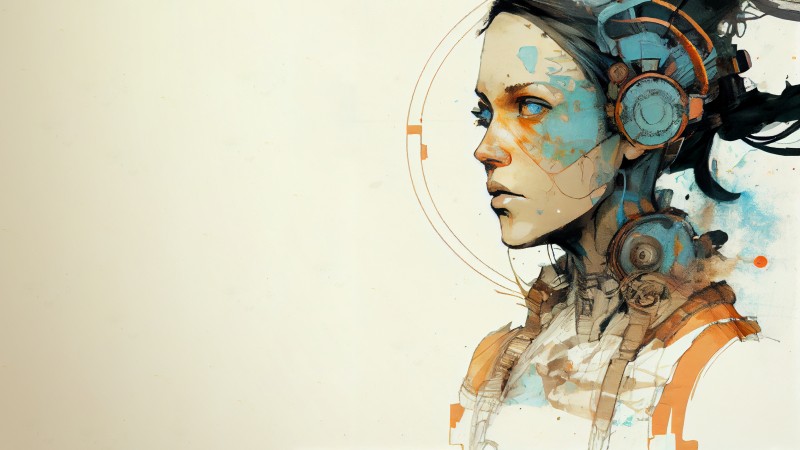 AI Art, Chell, Women, Science Fiction, Cyberpunk Wallpaper