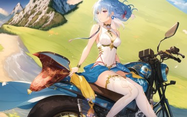 Anime Girls, Artwork, Anime, Mia27000, Original Characters, Motorcycle Wallpaper