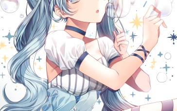 Anime, Anime Girls, Vocaloid, Hatsune Miku, Blue Hair, Blue Eyes Wallpaper
