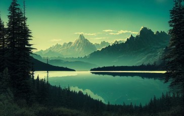 Landscape, Lake, Mountains, Nature, Water Wallpaper