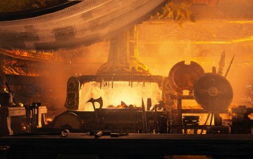 God of War (2018), Fire, Yellow, Screen Shot Wallpaper