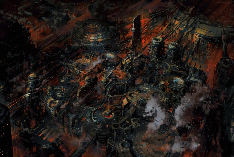 City, Science Fiction, Dark, Black, Industrial Wallpaper