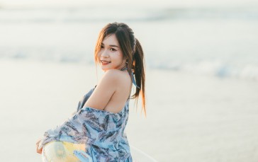 Asian, Women, Model, Beach Wallpaper