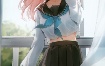 Anime, Anime Girls, Pink Hair, Blue Eyes Wallpaper