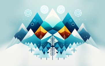 AI Art, Minimalism, Winter Is Coming, Christmas, Simple Background Wallpaper