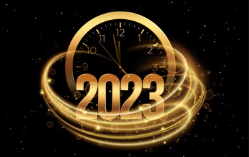 New Year, Clocks, Numbers, 2023 (year) Wallpaper