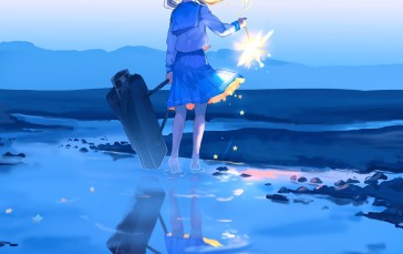 Anime, Anime Girls, Reflection, Water Wallpaper