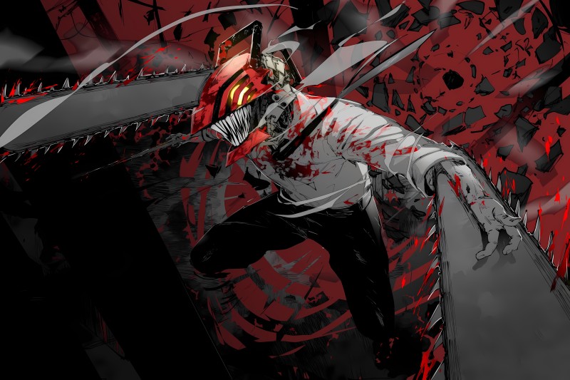 Chainsaw Man, Red, Anime, Anime Boys Wallpaper