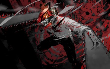 Chainsaw Man, Red, Anime, Anime Boys Wallpaper
