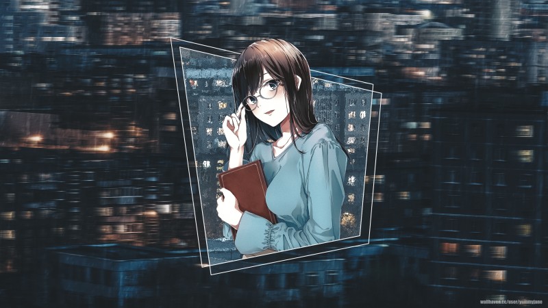Anime, Anime Girls, Glasses, Rain Wallpaper