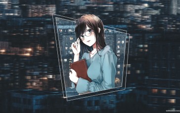 Anime, Anime Girls, Glasses, Rain Wallpaper