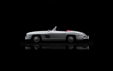 Mercedes-Benz SL, Car, Vehicle, Black Background, Silver, Roadster Wallpaper