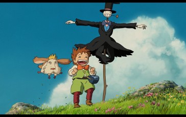 Howl’s Moving Castle, Miyazaki Hayao, Clear Sky, Grass Wallpaper