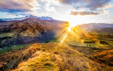 Landscape, 4K, New Zealand, Nature, Sunlight, Clouds Wallpaper