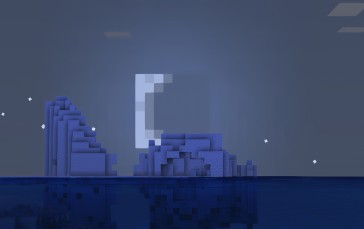 Minecraft, Moon, Stars, Video Games Wallpaper