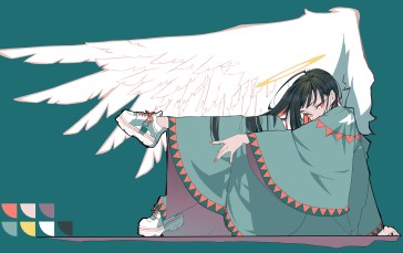 Nico Tina, Minimalism, Anime Girls, Wings Wallpaper