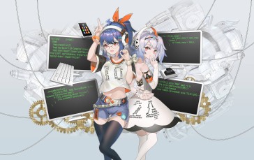 Anime Girls, Anime, Headphones, Glasses Wallpaper