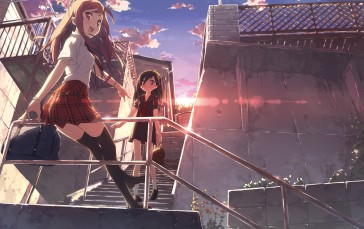 Anime, Anime Girls, Kantoku, Artwork, School Uniform, Schoolgirl Wallpaper
