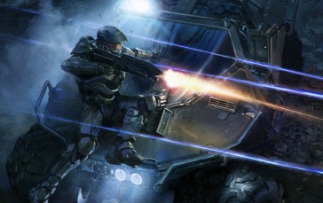 Science Fiction, Halo (game), Master Chief (Halo), Warthog Wallpaper