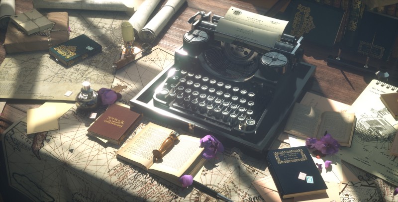 Violet Evergarden, Typewriters, Anime, Books Wallpaper