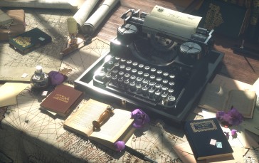 Violet Evergarden, Typewriters, Anime, Books Wallpaper