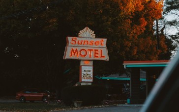 Motel, Car, Mirror, Sunset Wallpaper