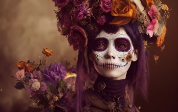 AI Art, Women, Portrait, Mexican Wallpaper