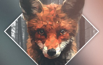 Digital Art, Low Poly, Polygon Art, Fox, Animals Wallpaper