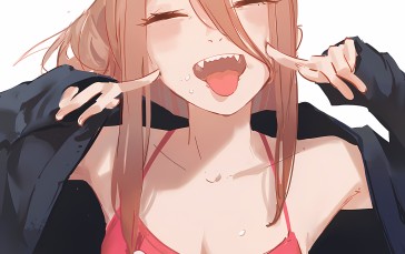 Chainsaw Man, Anime, Power (Chainsaw Man), Anime Girls, Tongue Out Wallpaper