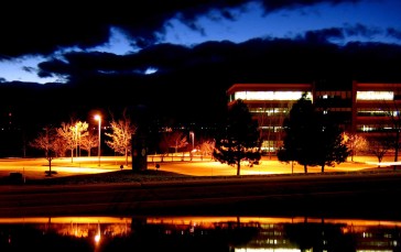 Night, Parking Lot, The University Campus, Street Light, Trees Wallpaper