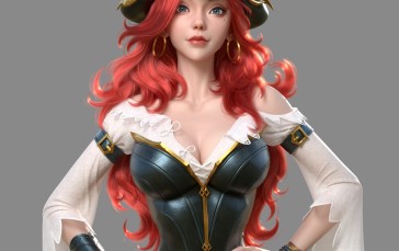 Ye Chaofan, CGI, Women, League of Legends, Miss Fortune (League of Legends), Redhead Wallpaper