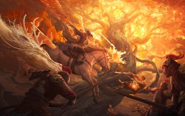 Artwork, Horse, Dragon, Three Kingdoms Wallpaper