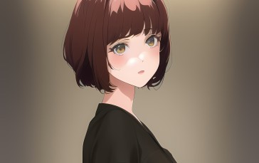Anime Girls, Novel Ai, Redhead, Minimalism Wallpaper