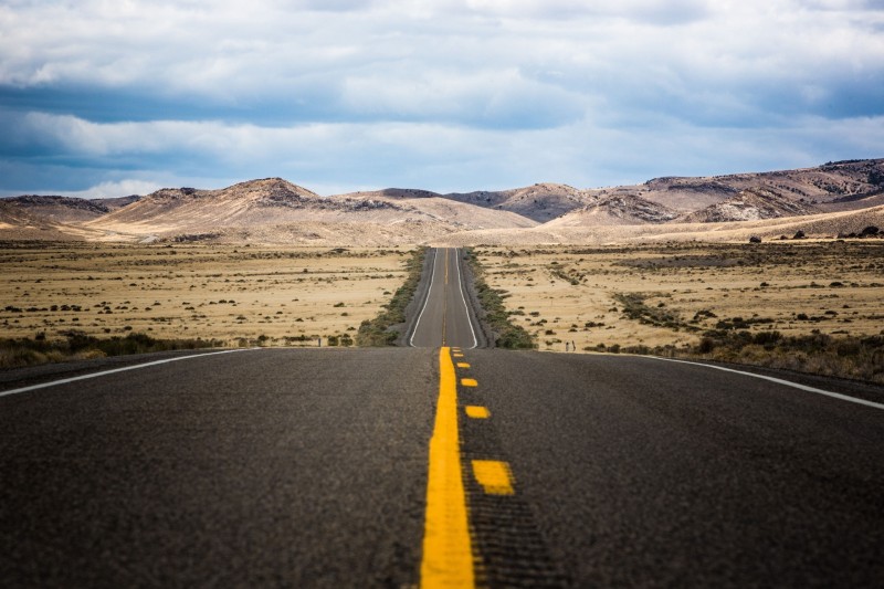 Road, Mountains, Desert, Lines Wallpaper