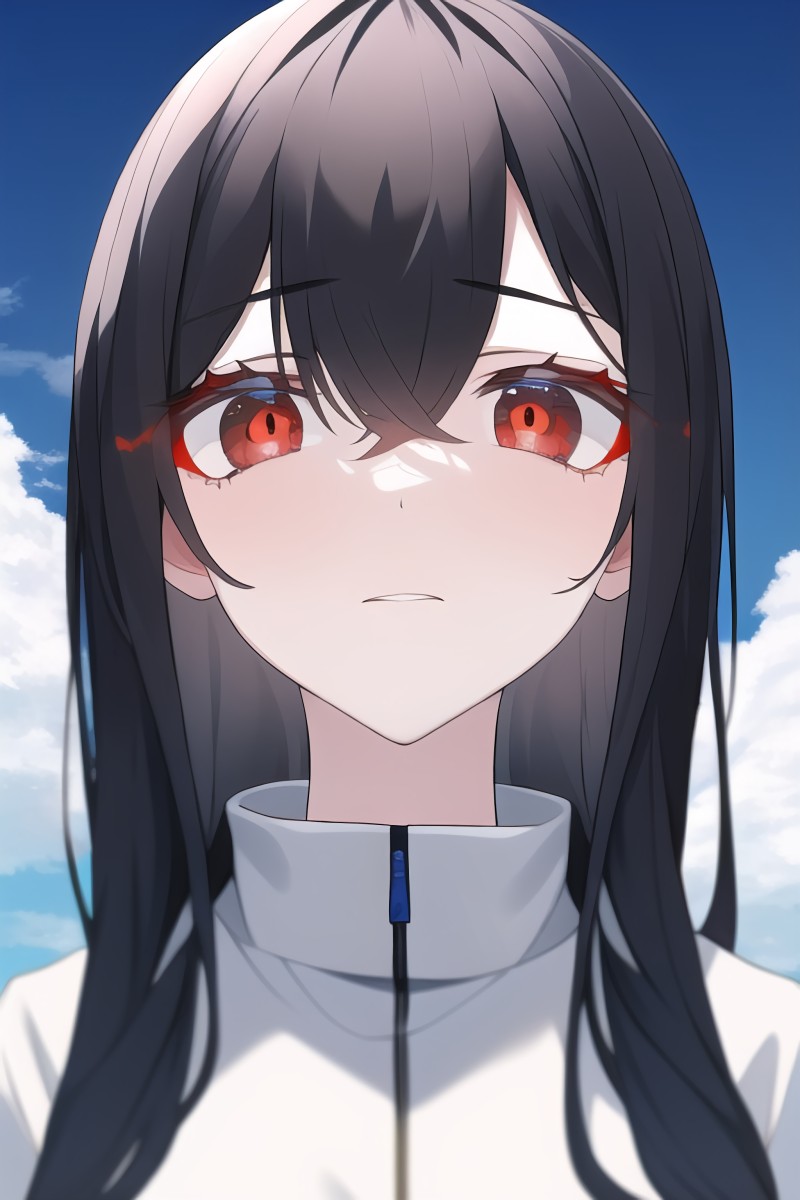 Red Eyes, Clouds, Novel Ai, Red Eyeshadow Wallpaper