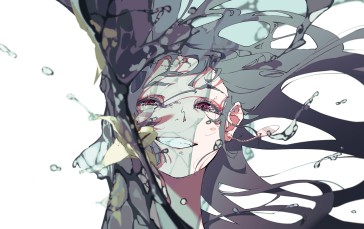Nico Tina, Minimalism, Anime Girls, Water Wallpaper