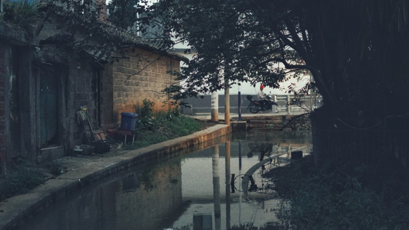 China, Town, Water, Reflection Wallpaper
