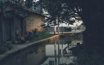 China, Town, Water, Reflection Wallpaper