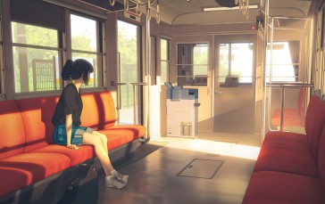By.sau, Train, Anime, 4K Wallpaper