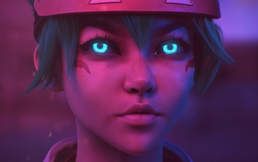 Hat, Face Paint, Portrait, Glowing Eyes, CGI Wallpaper